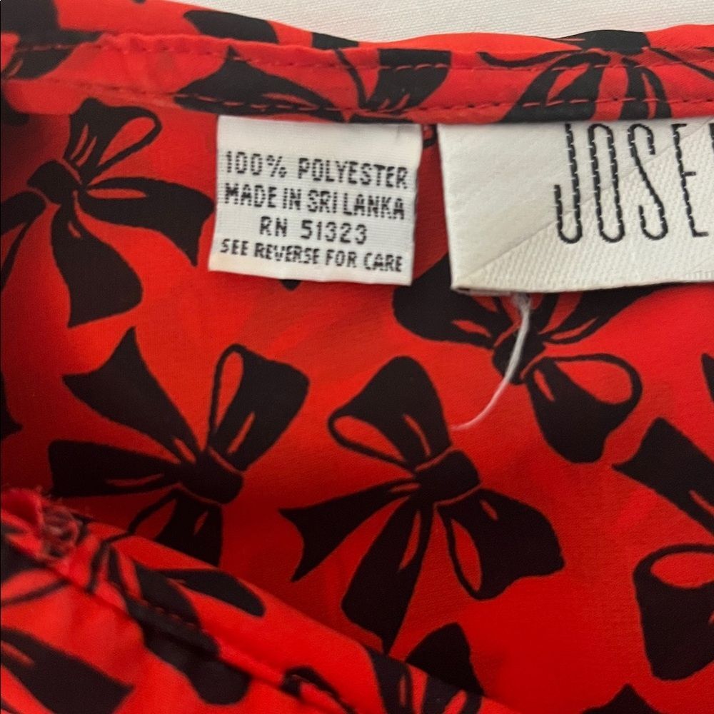 Vintage Josephine Red and Black Bow Blouse - Picture 8 of 10
